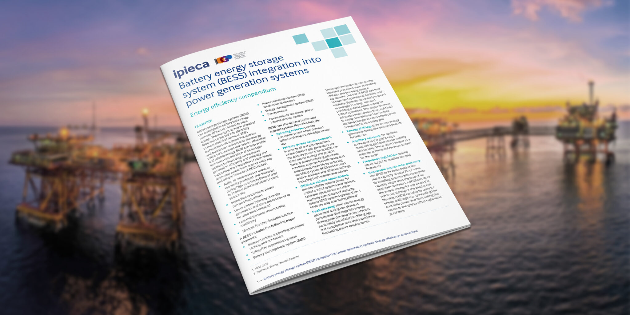 Battery Energy Storage System (BESS) integration into power generation systems  - energy efficiency compendium