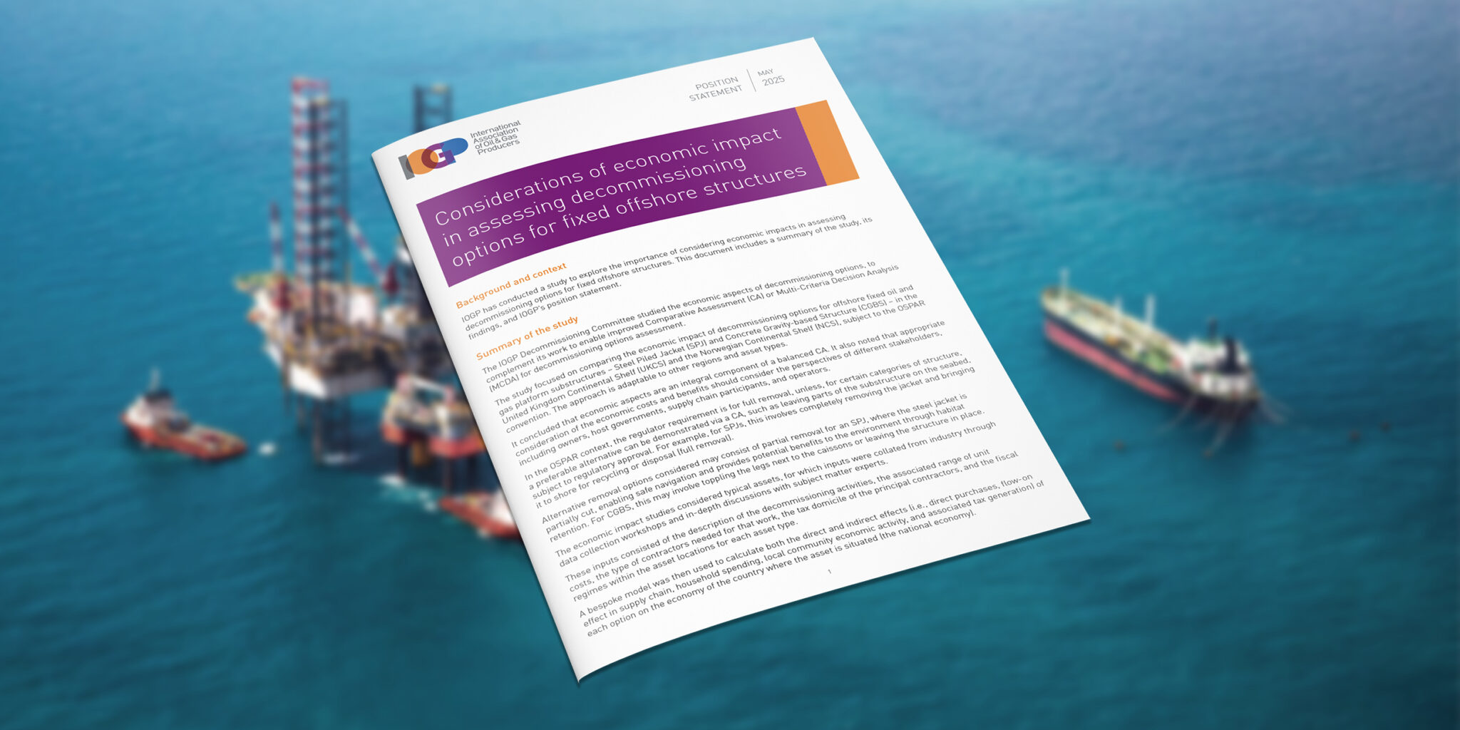 Considerations of economic impact in assessing decommissioning options for fixed offshore structures